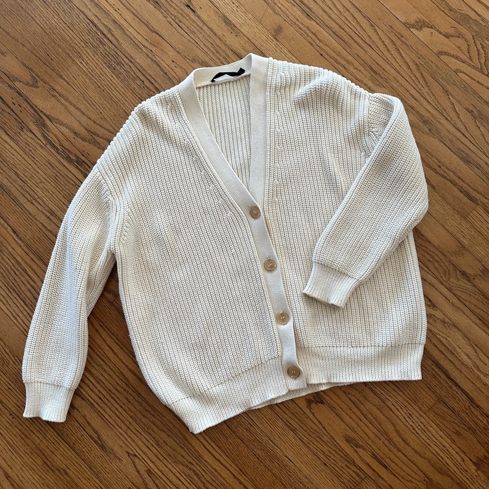 Jenni Kayne Cotton Cocoon Cardigan in Ivory Coast- size XS